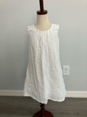 OLD NAVY Girls Sleeveless Eyelet Cotton White Shirt Dress | 6